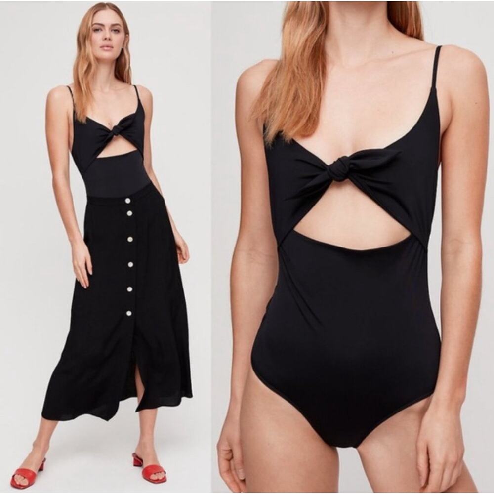 ARITZIA Wilfred NOE Bodysuit and Swimsuit Front Tie Cutout One Piece XS